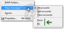 Using email account categories in Opera Mail