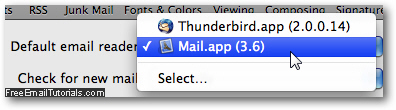 Change default email program in Mac OS X