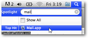 Launch Apple Mail from Spotlight in Mac OS X