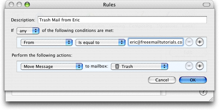 Create a rule in Apple Mail