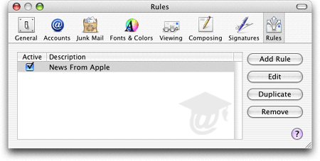 Email Rules in Apple Mail's Preferences