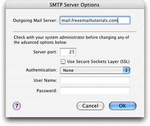 Apple Mail SMTP Server Options