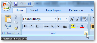 Customize default font face and text size settings in Word 2007