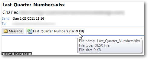 Excel 2007 spreadsheet as email attachment in Outlook 2007