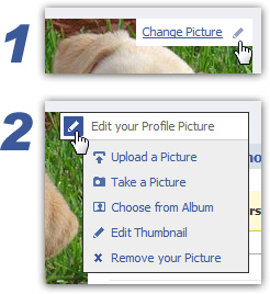 Access your Facebook profile picture options