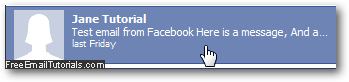 Click on a message to access your Facebook inbox