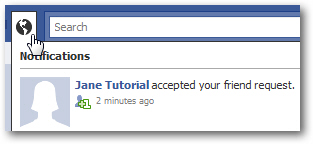 Confirmation of Facebook friend request accepted