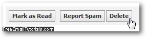 Delete selected email messages in Facebook