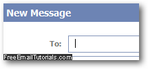 Enter email address or user name in new Facebook message