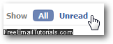 Facebook email filters to show or hide Unread messages