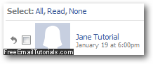 Facebook message icon for replied-to emails