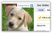 Hover to display the Change Picture for your Facebook profile