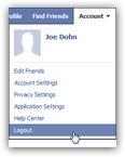 Manually request a Facebook Logout to sign out of your account
