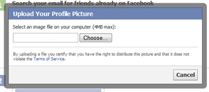 Image uploader in your Facebook profile
