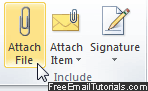 Attach a file to an email message in Outlook 2010