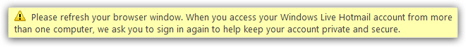 Automatic Hotmail log out and sign out option