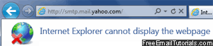 Loading an outgoing mail server address in Internet Explorer