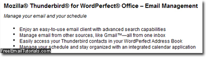 Mozilla Thunderbird offered instead of Corel WordPerfect Mail