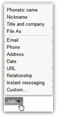 Additional fields and custom fields for your Gmail contacts