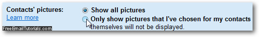 Configure Gmail options for contact pictures