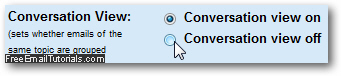Disable and turn off Gmail conversation view email threads grouping