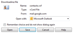 Download CSV contact file or vCard from your Gmail account