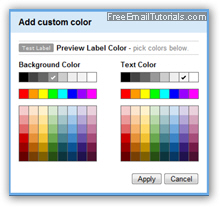 Gmail add custom color dialog for labels
