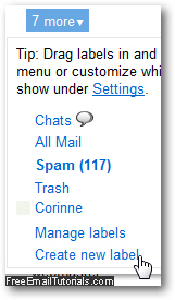 See all labels and create a new label for your Gmail account