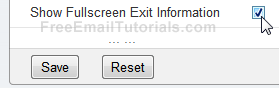 Disable the full screen exit message in Opera