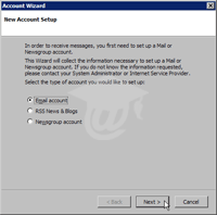 Choose Option Email Account