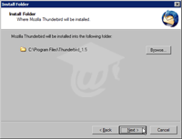 Choosing Thunderbird Install Folder
