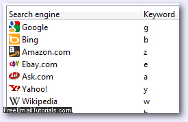 Search engine keywords in Opera 11