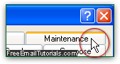 Access Outlook Express maintenance options
