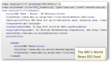 BBC's RSS Feed underlying XML code
