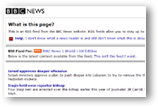 BBC RSS Feeds, viewed from a web browser