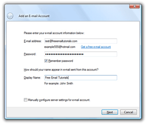Create an email account in Windows Live Mail