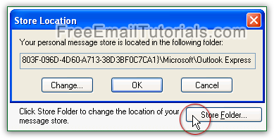 Default store folder location for your Outlook Express profile