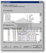 Windows Disk Defragmentation summary