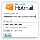 Hotmail Sign in Form