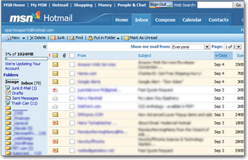 The old Hotmail