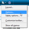 Open the Send options in Windows Live Mail