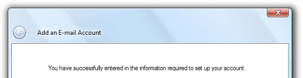 Successful Yahoo! Mail account setup in Windows Live Mail