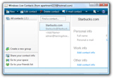 The Windows Live Contacts window in Windows Live Mail