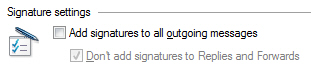 Default email signature settings and options