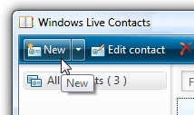 Create a new contact from Windows Live Contacts