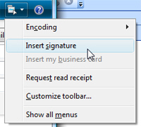 Manually insert an email signature in Windows Live Mail
