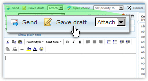 Hotmail's "Save draft" button
