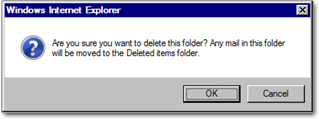 Hotmail delete folder confirmation