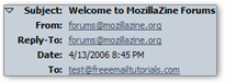 Email headers in Mozilla Mail