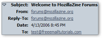 Email headers in SeaMonkey Mail